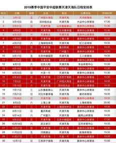 中超联赛赛程表今天