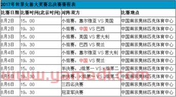 女排比赛时间表