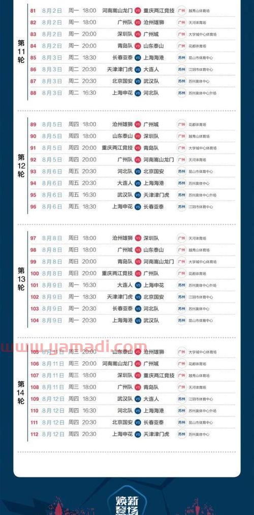 中超足球比赛赛程安排规则